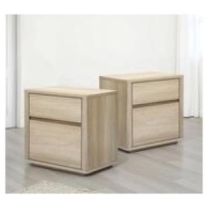 Set Of 2 Xen Bedside Tables Brown