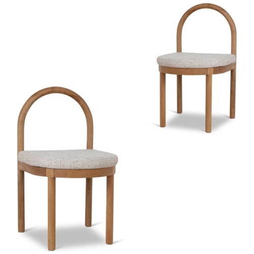 Set of 2 - Adir Natural Dining Chair - Pale Beige by Interior Secrets - AfterPay Available
