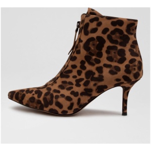 Silent D Lynda Djsd Tan Leopard Black Suede Leather Tan Leopard Black Boots Womens Shoes Casual Ankle Boots