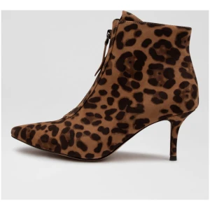 Silent D Lynda Djsd Tan Leopard Black Suede Leather Tan Leopard Black Boots Womens Shoes Casual Ankle Boots