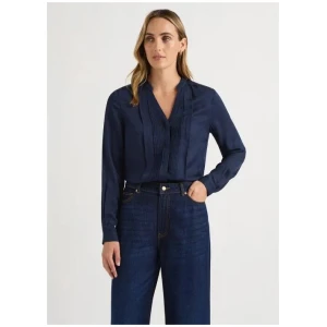 Silk Blend Pintuck Shirt