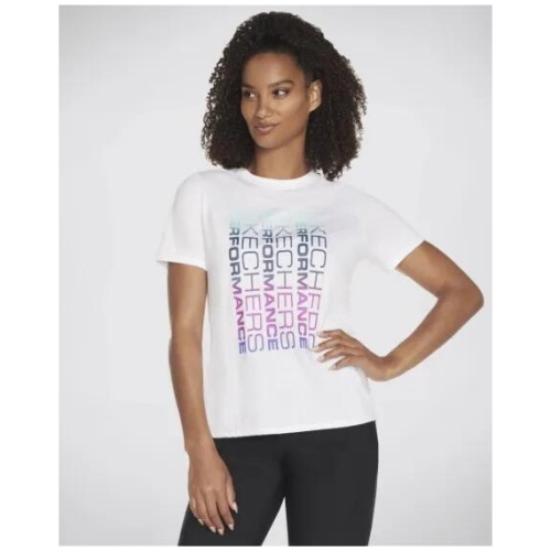Skechers Vibrant Glow Short Sleeve Tee White