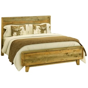 Solid Timber Bed Frame Queen Size Rustic Timber Texture