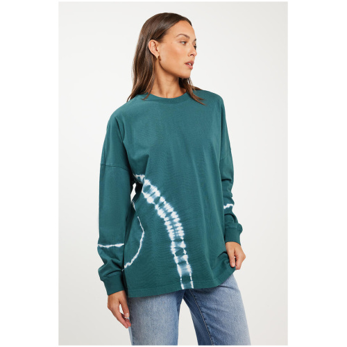 Stylerunner Addison Wash Oversized Long Sleeve Tee Dark Teal
