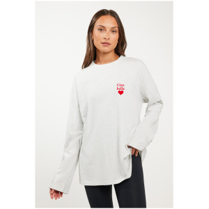 Stylerunner Blair Heart Long Sleeve Tee Light Grey Marle