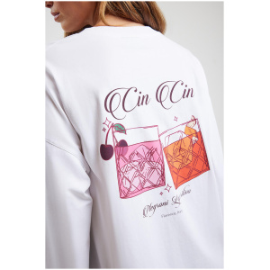 Stylerunner Cin Cin Long Sleeve Tee Bright White