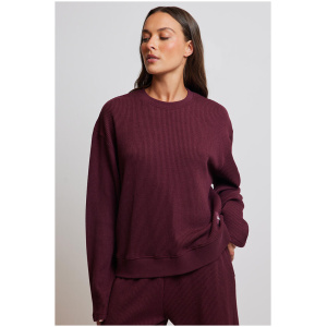 Stylerunner Effa Waffle Long Sleeve Tee Plum Berry