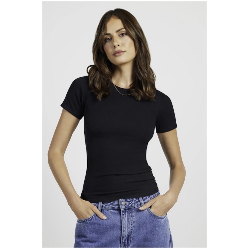 Stylerunner Fine Ribbed Short Sleeve Tee Onyx