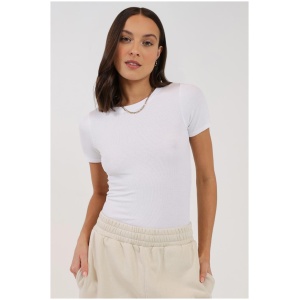 Stylerunner Fine Ribbed Short Sleeve Tee White