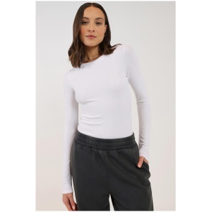 Stylerunner Refine Fine Rib Long Sleeve Tee White