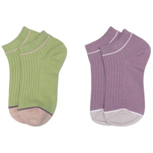 TARRAMARRA® 100% Cotton Color Matching Shallow Mouth Socks One Pair - Purple / One Size