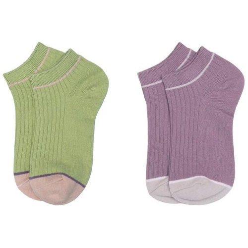 TARRAMARRA® 100% Cotton Color Matching Shallow Mouth Socks One Pair - Purple / One Size
