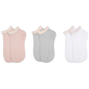 TARRAMARRA® 100% Cotton Ruffle Shallow Mouth Socks One Pair - White / One Size