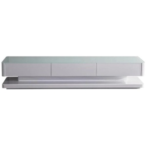 TV Cabinet with 3 Storage Drawers With High Glossy Assembled Entertainment Unit in White colour