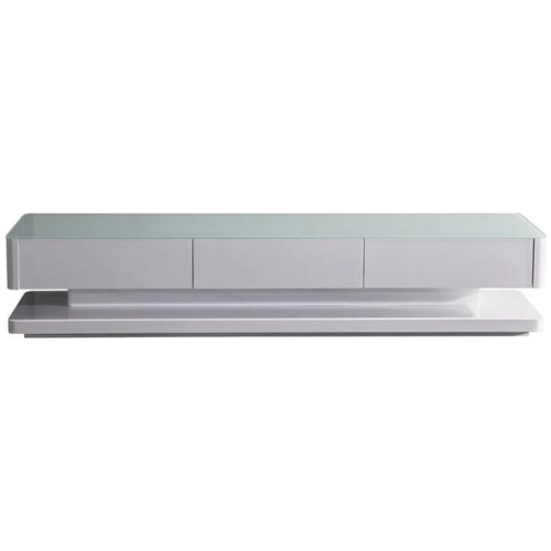 TV Cabinet with 3 Storage Drawers With High Glossy Assembled Entertainment Unit in White colour