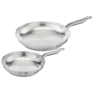 Tefal Virtuoso Induction Stainless Steel Uncoated Twin Frypan 24 & 28cm