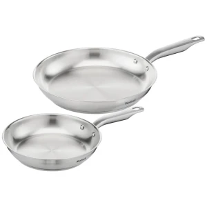 Tefal Virtuoso Induction Stainless Steel Uncoated Twin Frypan 24 & 28cm