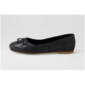 Top End Aydas To Black Leather Black Shoes Womens Shoes Casual Flat Shoes