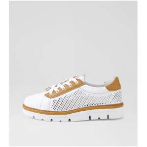 Top End Exra To White Dk Tan Leather White Dk Tan Sneakers Womens Shoes Casual Casual Sneakers