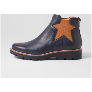 Top End Missha To Dk Navy Cognac Leather Elastic Dk Navy Cognac Boots Womens Shoes Casual Ankle Boots