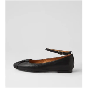 Top End Sella To Black Leather Black Shoes Womens Shoes Casual Flat Shoes