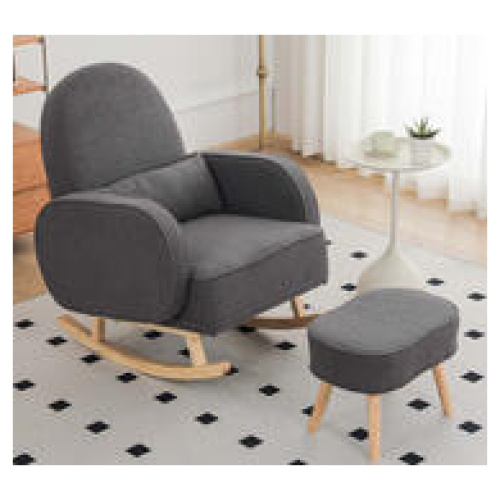 Turner Rocking Chair With Footstool Grey