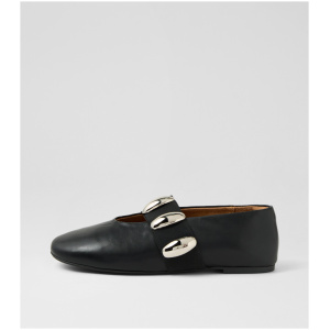 Walnut Zoey Ballet Wa Black Smooth Black Shoes Womens Shoes Casual Flat Shoes