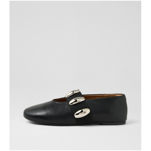 Walnut Zoey Ballet Wa Black Smooth Black Shoes Womens Shoes Casual Flat Shoes