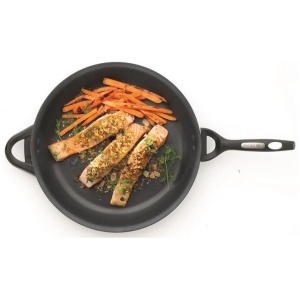 iD3 CS Hard Anodised Frypan with Bakelite helper handle Size 32cm by Baccarat