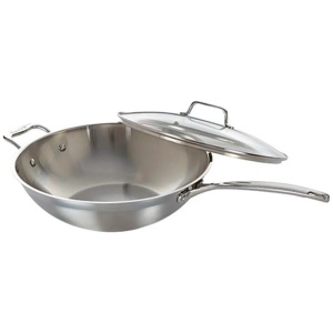 iconiX Stainless Steel Wok with Lid & Helper Handle Size 32cm by Baccarat