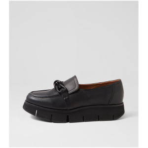 Alfie & Evie Bailey Al Black Leather Black Shoes Womens Shoes Casual Flat Shoes