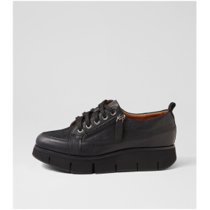Alfie & Evie Bindi Al Black Lizard Leather Black Lizard Sneakers Womens Shoes Casual Casual Sneakers