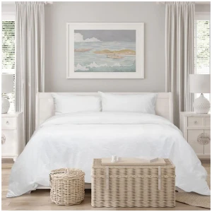 Algodon Romy White Cotton Jacquard Quilt Cover Set King