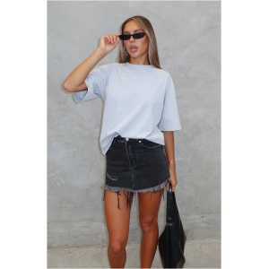 Amelia Denim Mini Skirt Black Acid