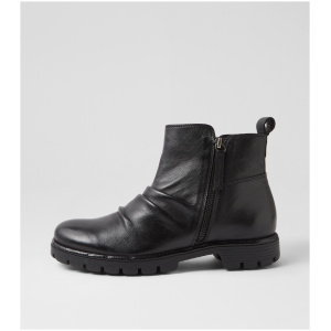 Ara Bristol 01 Ar Black Leather Black Boots Womens Shoes Dress Ankle Boots