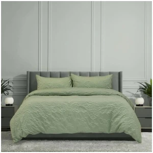 Ardor Adeline Sage Jacquard Damask Quilt Cover Set Queen