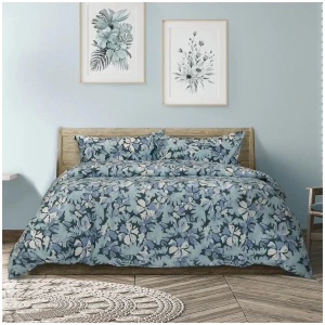 Ardor Eadie Teal Floral Printed Quilt Cover Set King