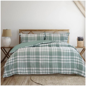 Ardor Ronan Green Plaid Jacquard Quilt Cover Set Queen