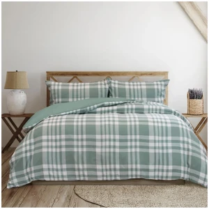 Ardor Ronan Green Plaid Jacquard Quilt Cover Set Queen