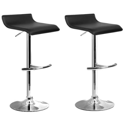 Artiss 2x Bar Stools Adjustable Gas Lift Chairs Black