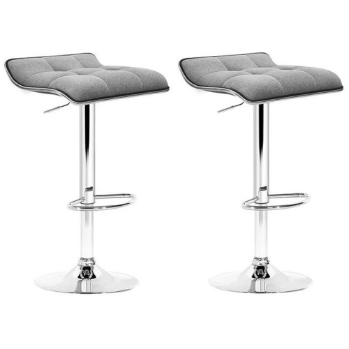 Artiss 2x Bar Stools Linen Padded Gas Lift