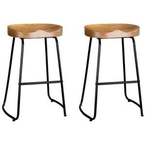 Artiss 2x Bar Stools Tractor Seat 65cm Wooden