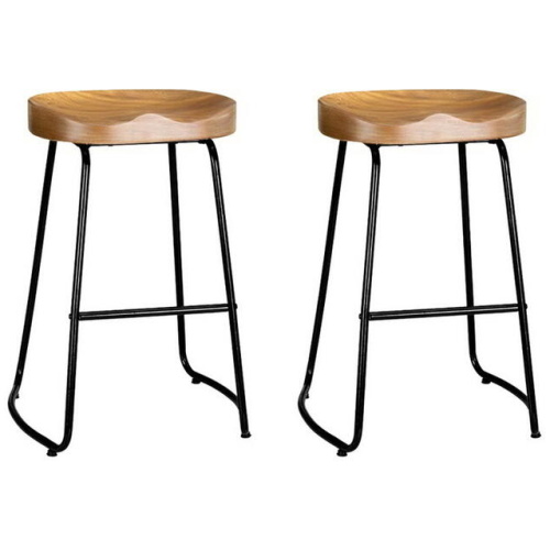 Artiss 2x Bar Stools Tractor Seat 65cm Wooden