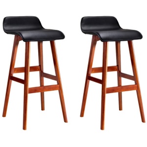 Artiss 2x Bar Stools Wooden Stool Black