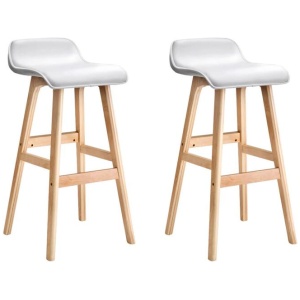 Artiss 2x Bar Stools Wooden Stool White
