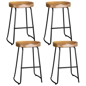 Artiss 4x Bar Stools Tractor Seat 65cm Wooden