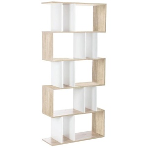 Artiss Bookshelf 5 Tiers - RITA White and Oak