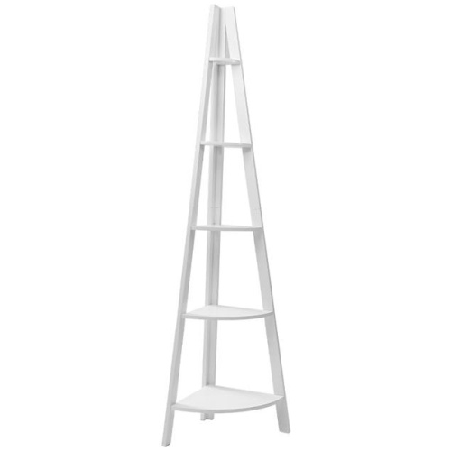 Artiss Bookshelf Corner Shelf 5 Tiers - CANE White