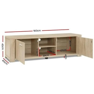 Artiss TV Cabinet Entertainment Unit 160cm Oak Maxi