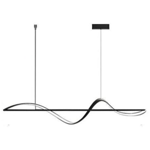 BAMDECOR A36 Modern LED Linear Chandeliers Pendant Lights with Dimmable LED and Adjustable Hanging Length 140cm -Black